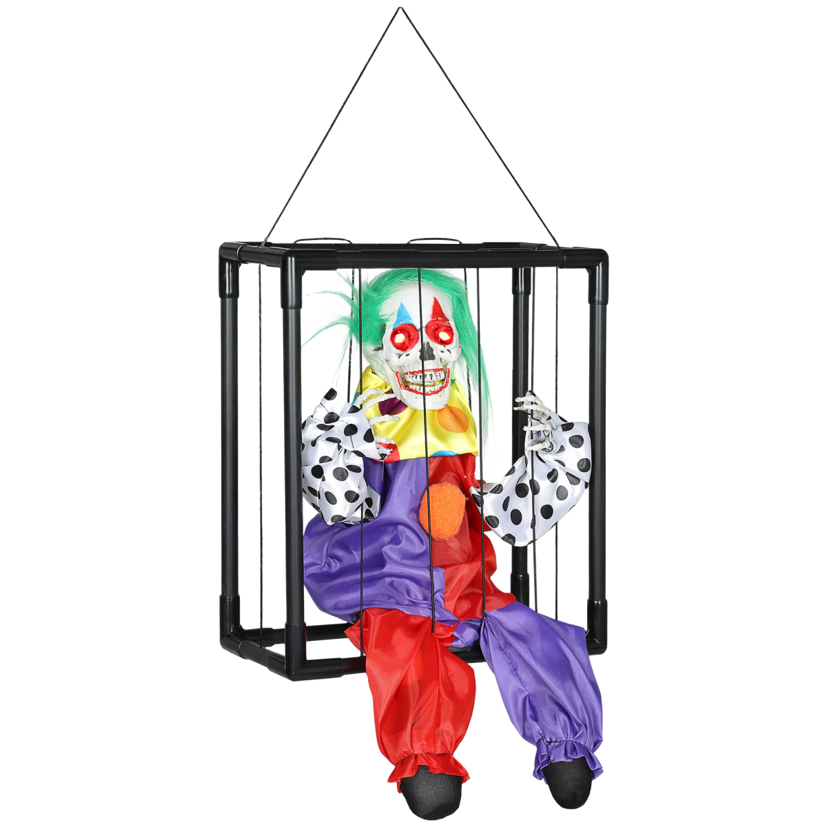 Sound-Activated Halloween Clown with Evil Laugh & Lights – Multi-Coloured
