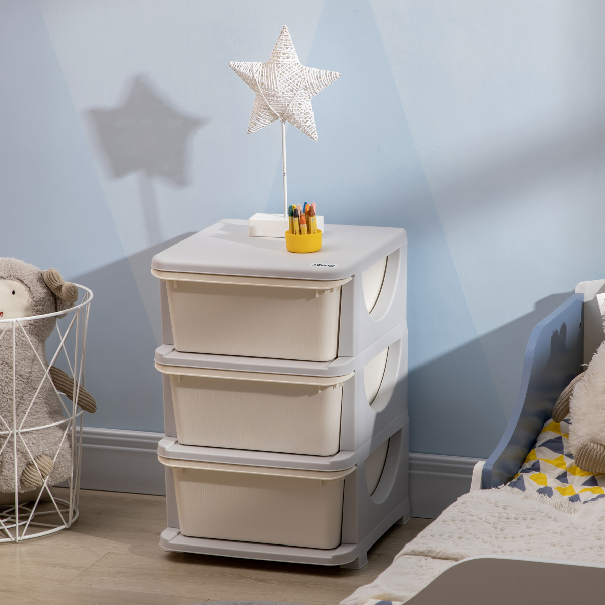Kids’ 3-Drawer Plastic Storage Unit
