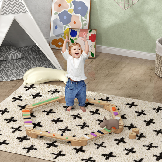 Kids Balance Board Set – 8 Bases, 6 Beams | Multicolour