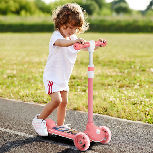 Kids LED Light-Up Scooter – Pink