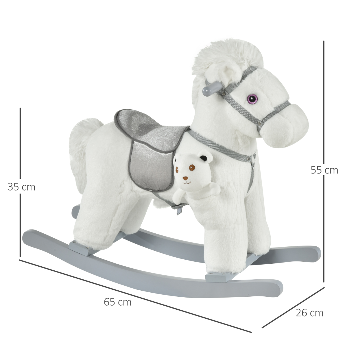 Classic Kids Rocking Horse with Sounds – Wooden Ride-On Toy for Toddlers