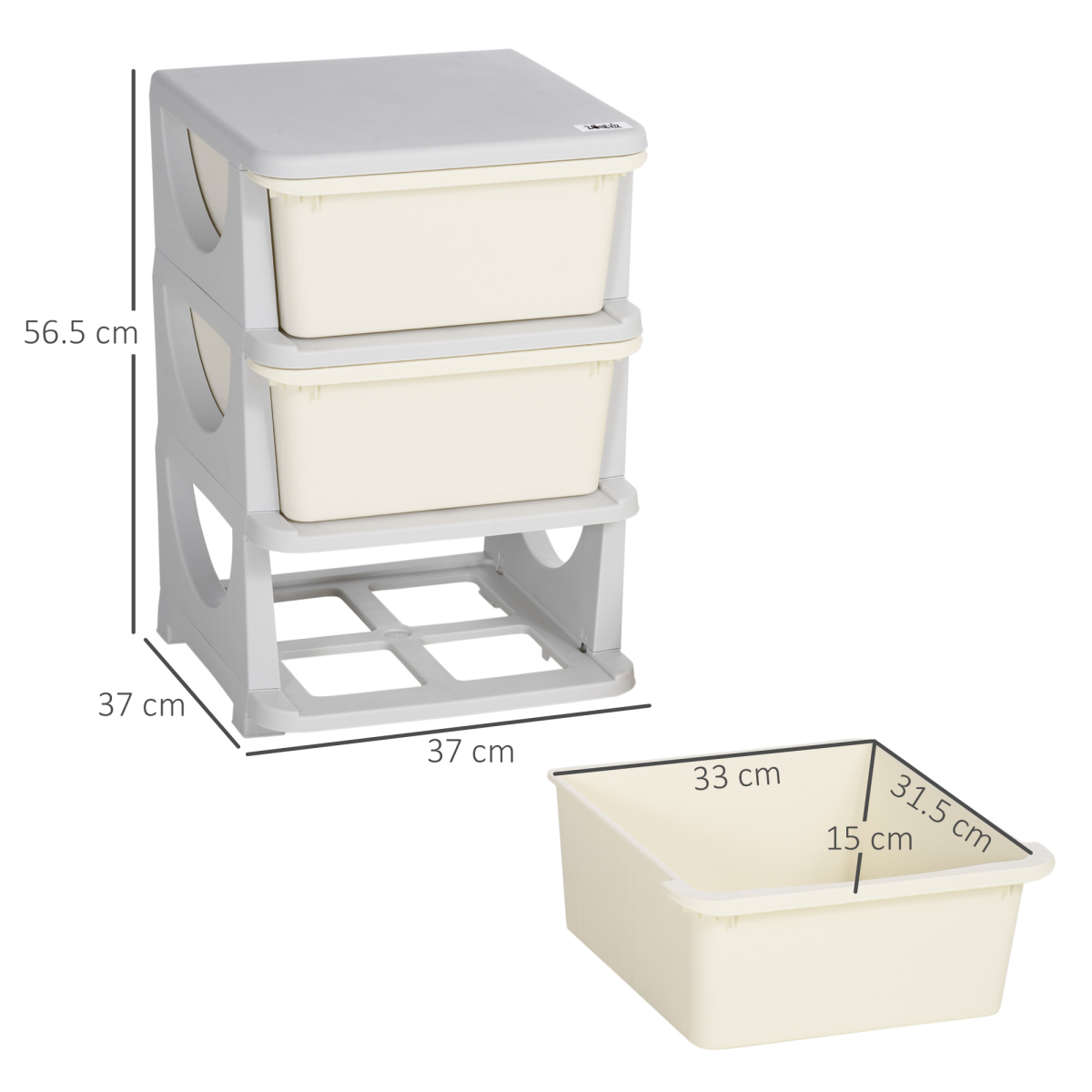Kids’ 3-Drawer Plastic Storage Unit