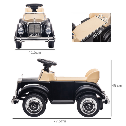 Mercedes-Benz 300S Licensed Kids’ Foot-to-Floor Ride-On – Black