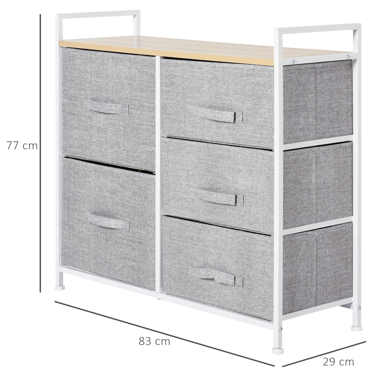 4-Drawer Fabric Storage Cabinet with Metal Frame – Grey