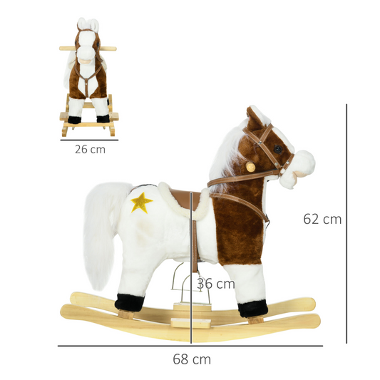 Cowboy Rocking Horse with Sounds – Brown (Ages 3–6)