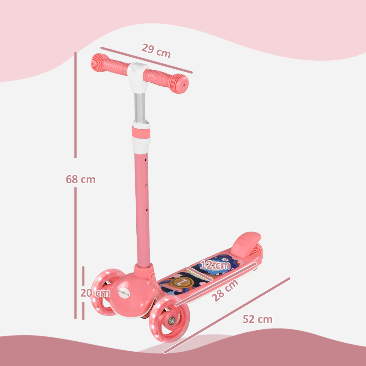 Kids LED Light-Up Scooter – Pink