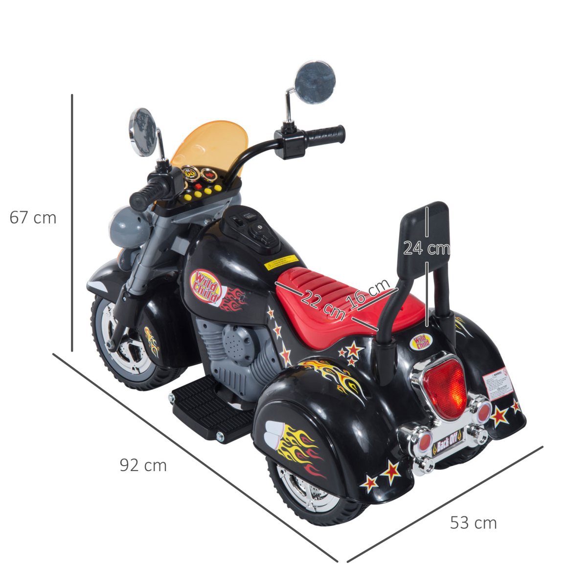 Kids Electric Ride-On Motorbike with Lights & Music 6 V– 3-Wheel Design (Ages 3–6)