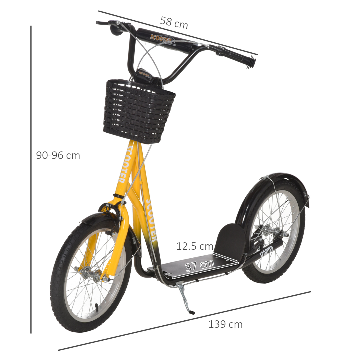 Kids Kick Scooter Teen Ride On Adjustable Children Scooter with Brakes