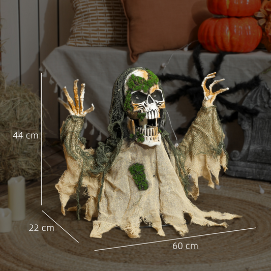 Halloween Half-Body Skeleton Decoration with Sound & Light Effects