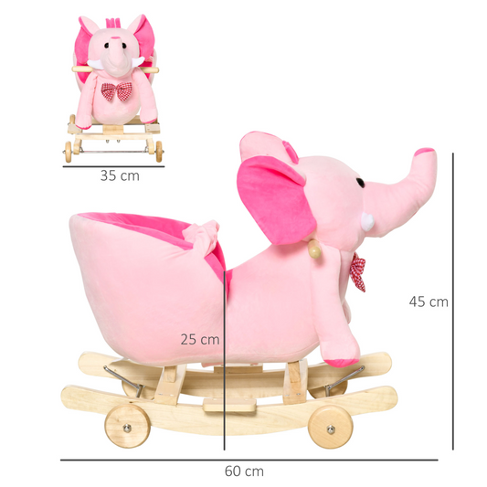 2-in-1 Kids Rocking Horse & Stroller – Elephant Design
