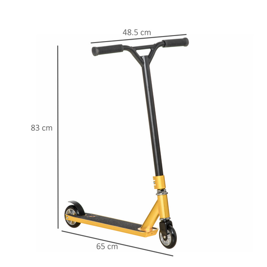 Stunt Scooter Entry Level Tricks Scooter for 14 Beginners, Gold HOMCOM
