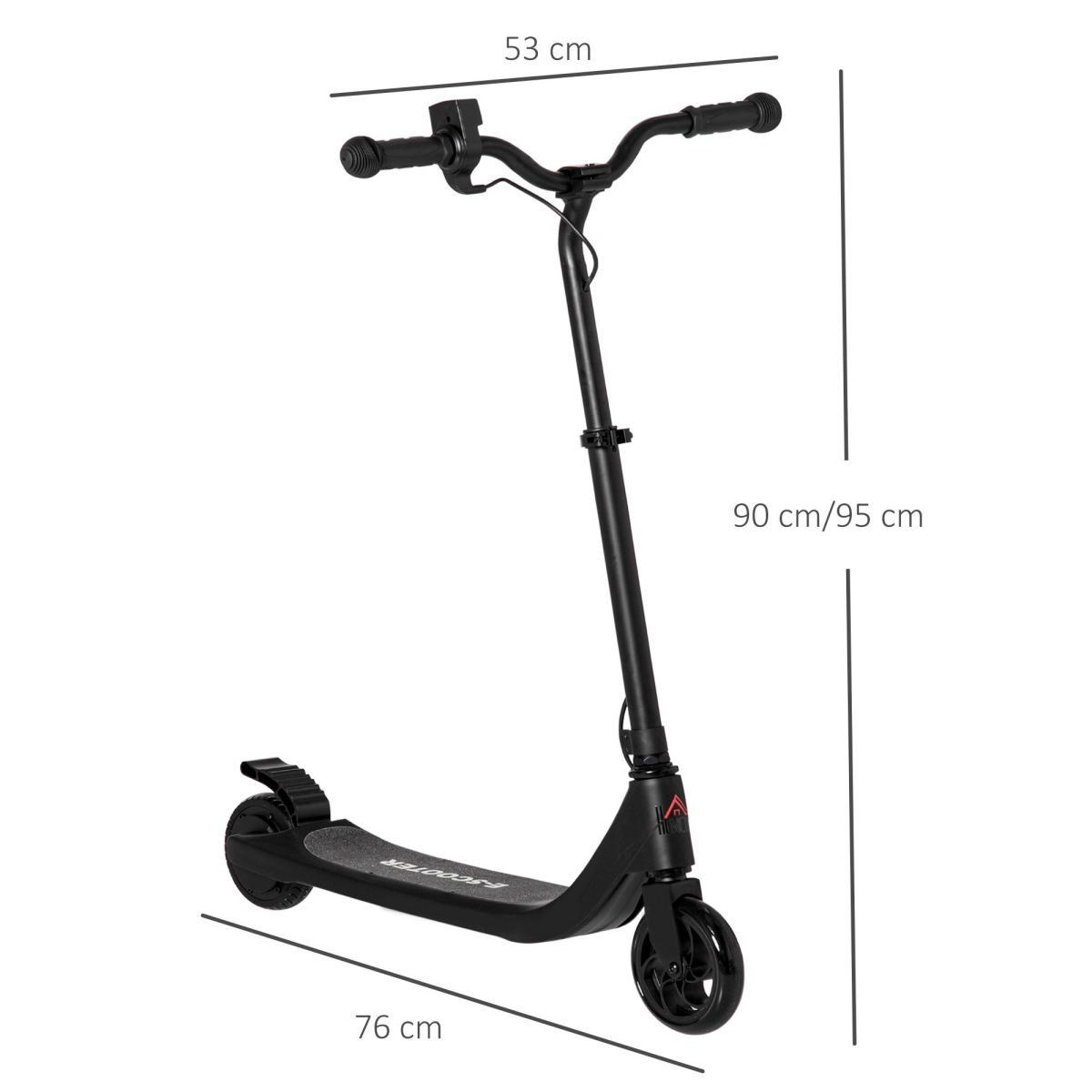 120W Electric Scooter w/ Battery Level Display, Rear Break - Black