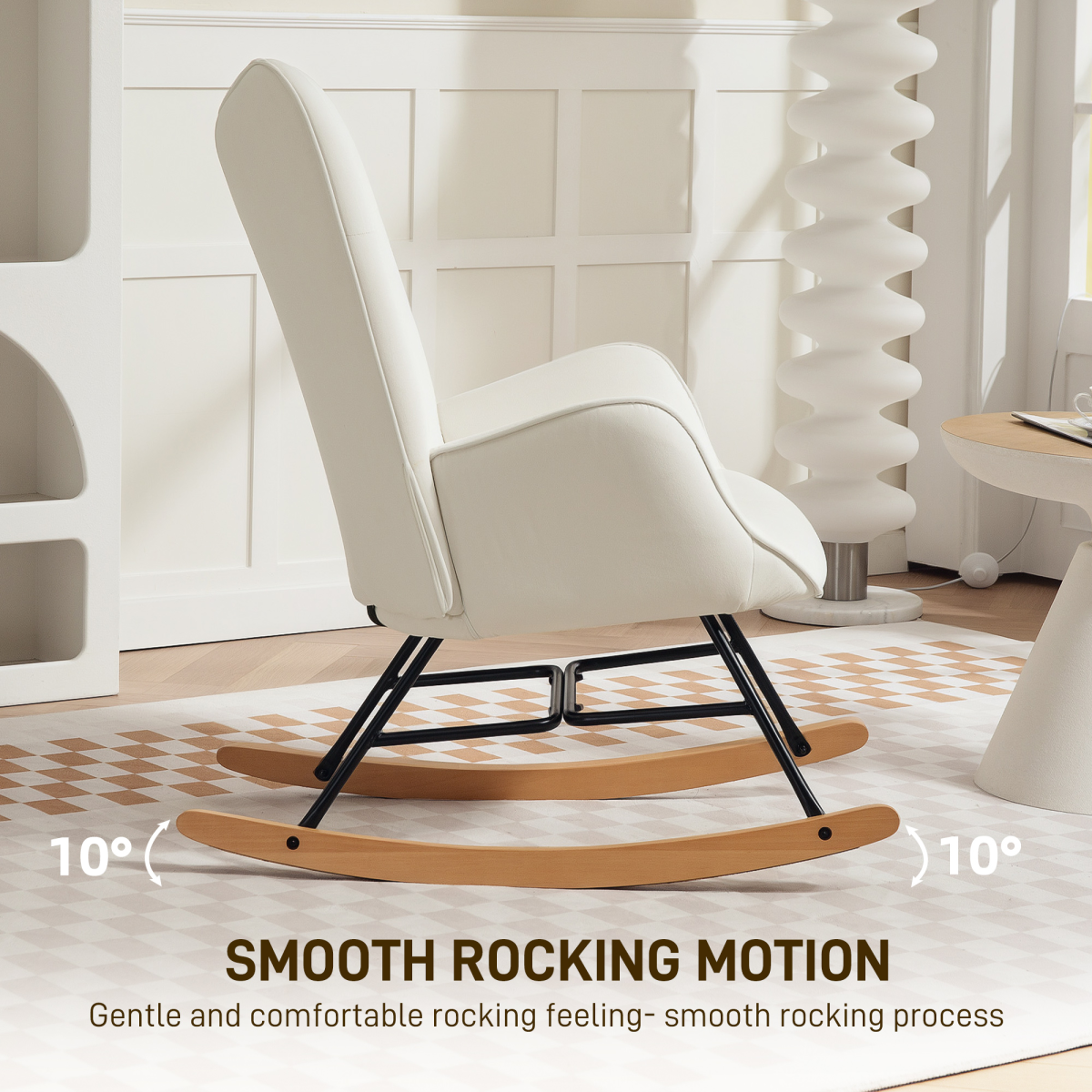 Cream Velvet Rocking Chair ā Elegant Comfort for Any Room