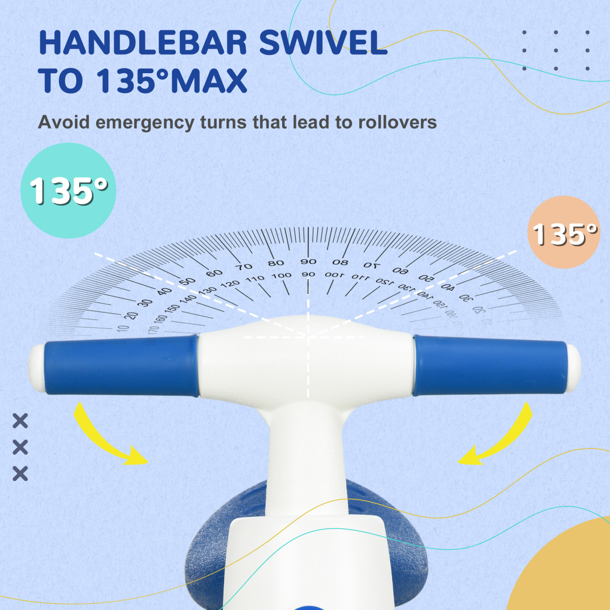 Kids Balance Bike with 4 Wheels – White & Blue (Ages 18–36 Months)