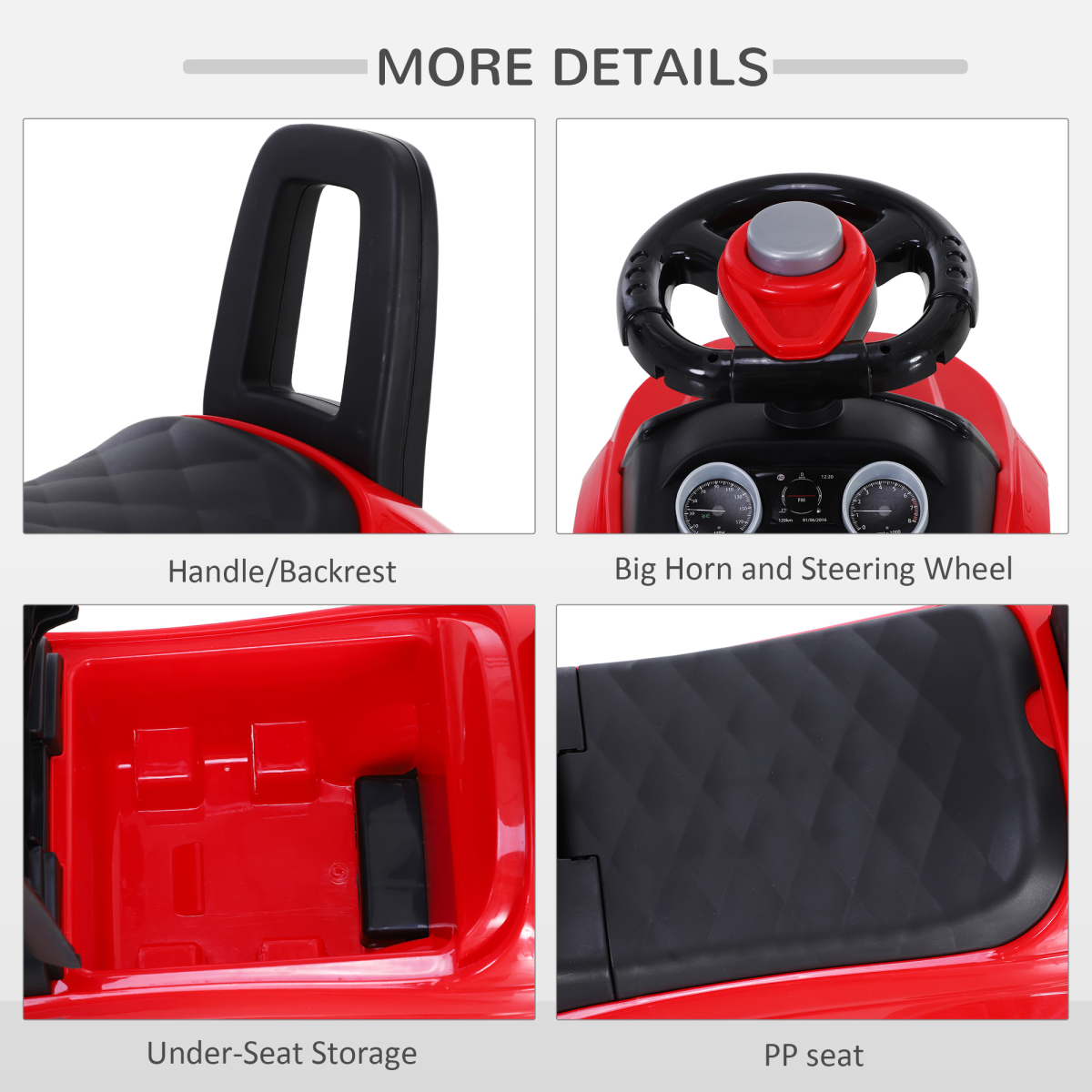 3-in-1 Ride-On Car – Red