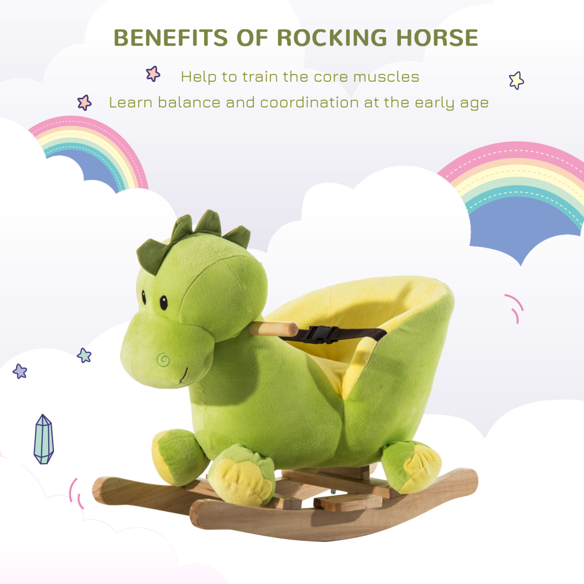 Ride-On Horse Toy w/ 32 Songs, for Ages 18+ Months - Green