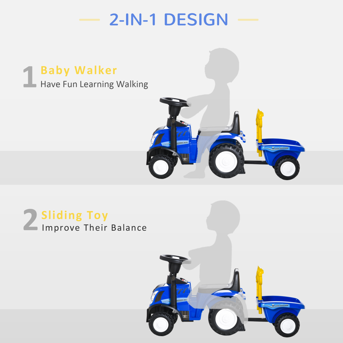 Kids Ride-On Stroller & Walker with Horn, Lights & Storage β Ages 12β36 Months