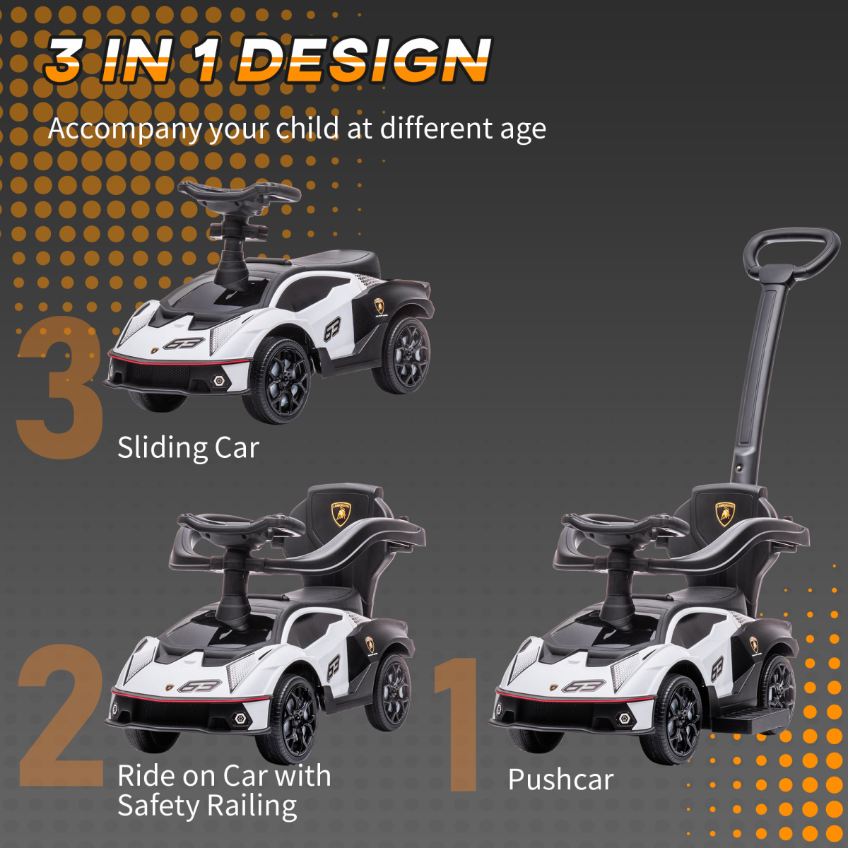 Licensed Essenza SCV12 2-in-1 Ride-On Car & Stroller