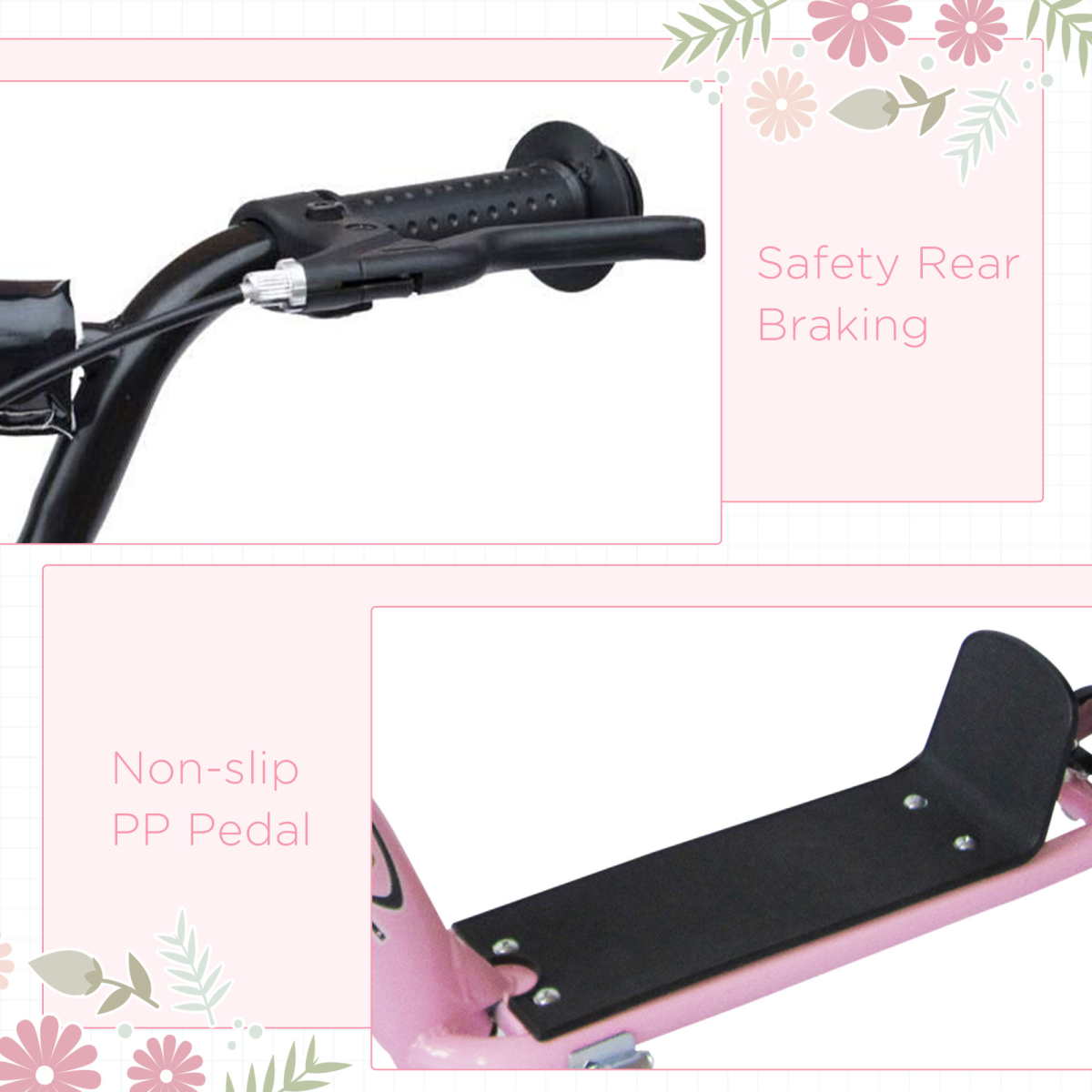 Kids Kick Scooter with Adjustable Handlebar – Pink