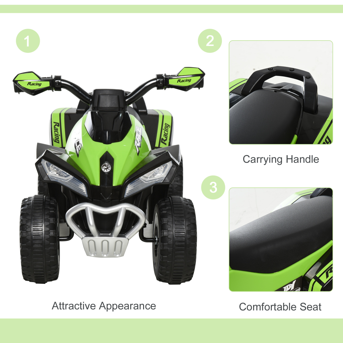 Kids’ Pedal-Free Ride-On Toy with Music & Lights