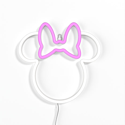 Disney 100 Minnie Mouse LED Neon Wall Light by Yellowpop – Collectible Kids’ Room Decor