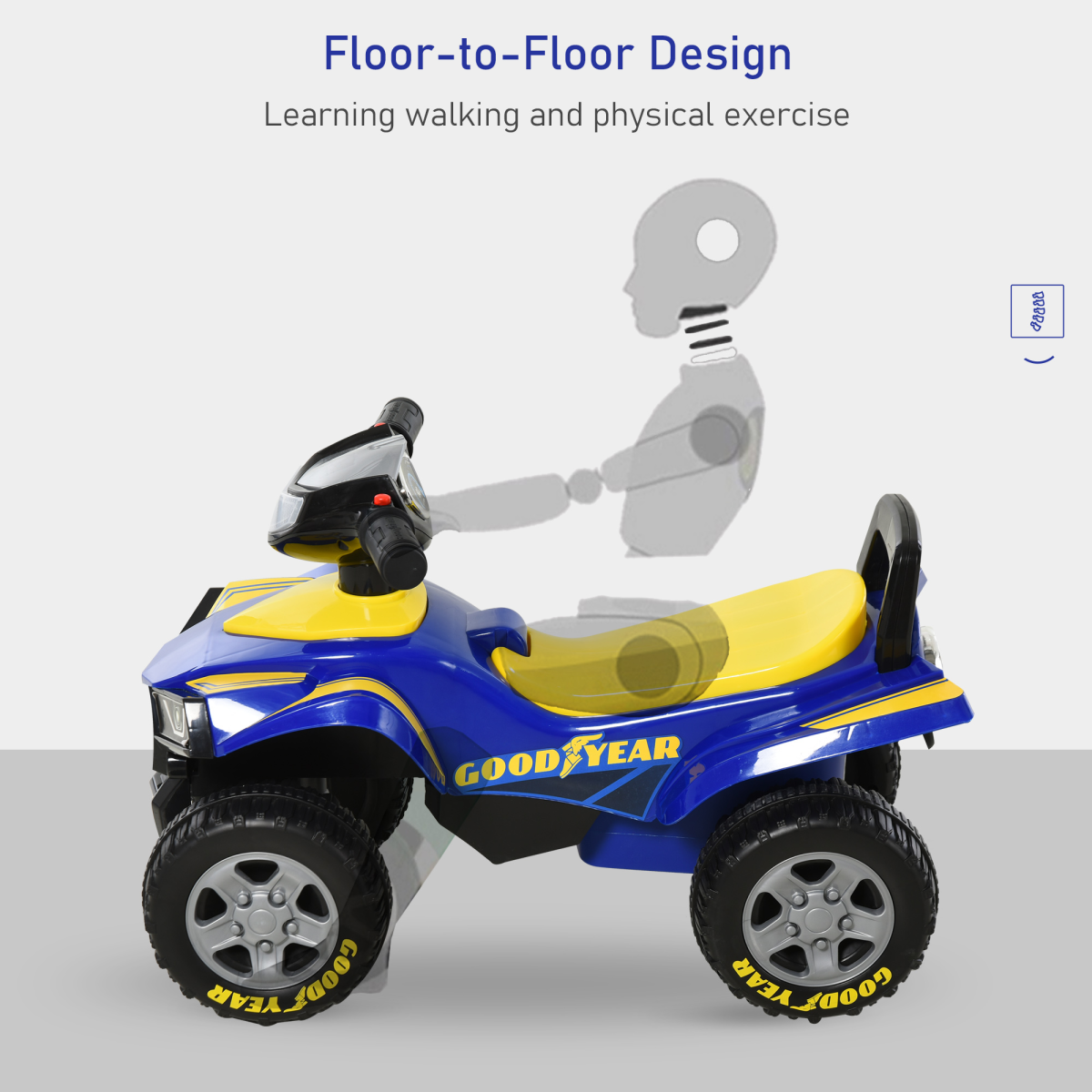 Goodyear Licensed Ride-On Walker for Toddlers (18–36 Months) HOMCOM