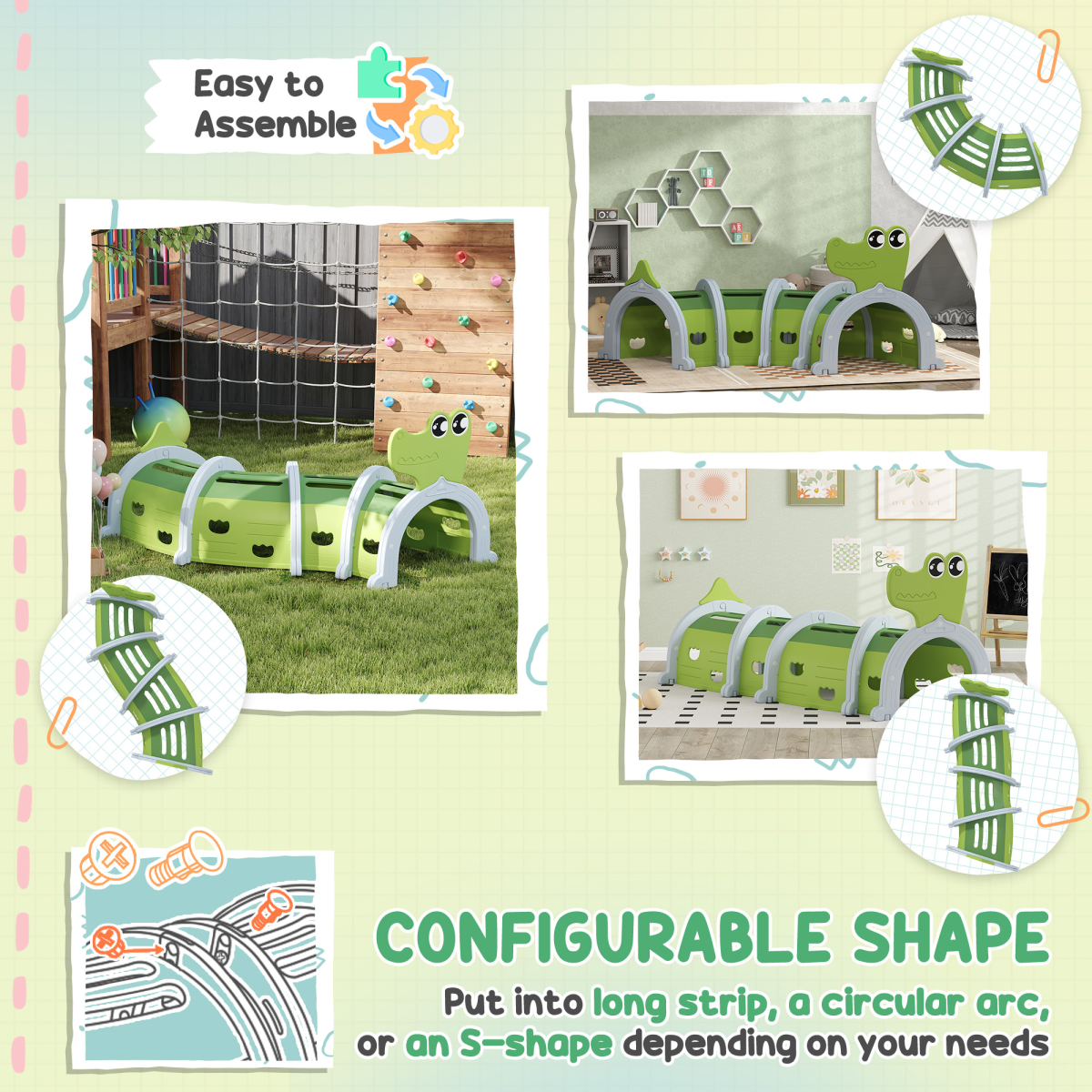 Crocodile Kids Crawl Tunnel β Indoor & Outdoor Play Adventure