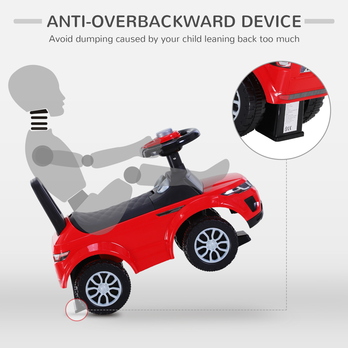 3-in-1 Ride-On Car – Red