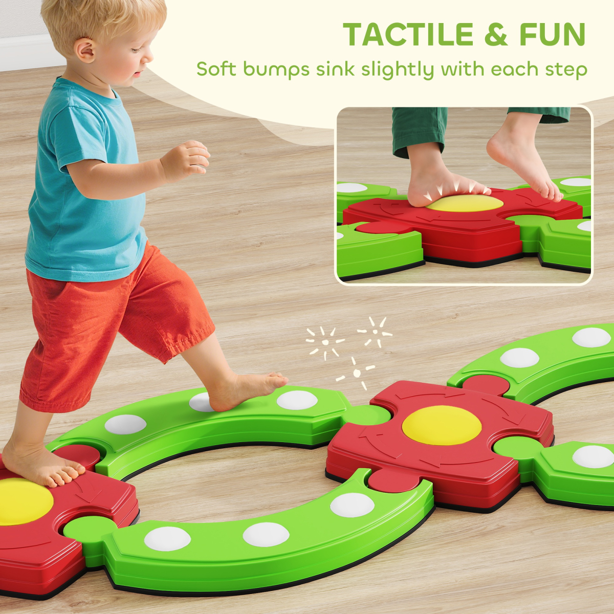 Kids’ Modular Balance Beam Set – Green & Red