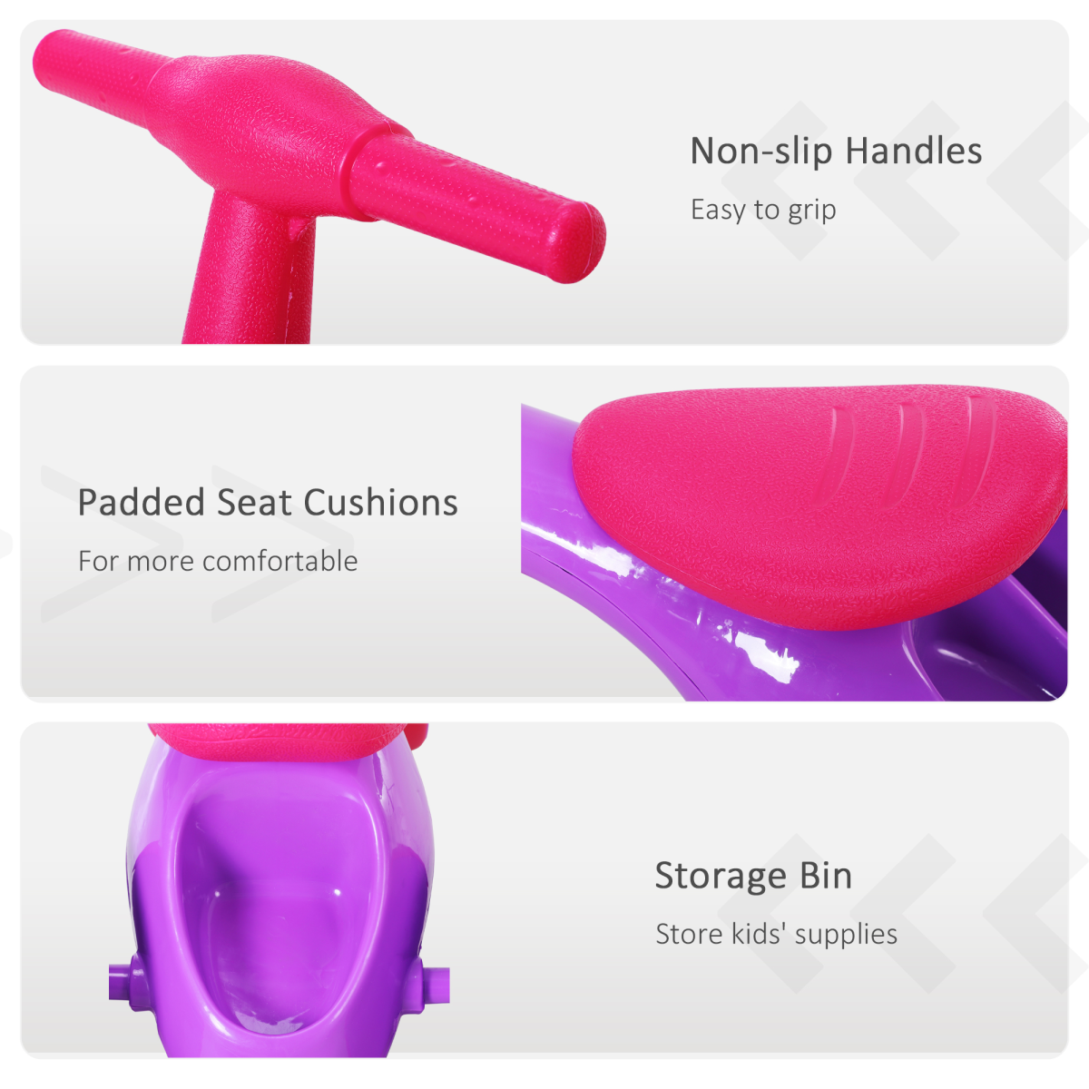 Baby Balance Bike with 4 Wheels & Toy Storage Bin – Violet