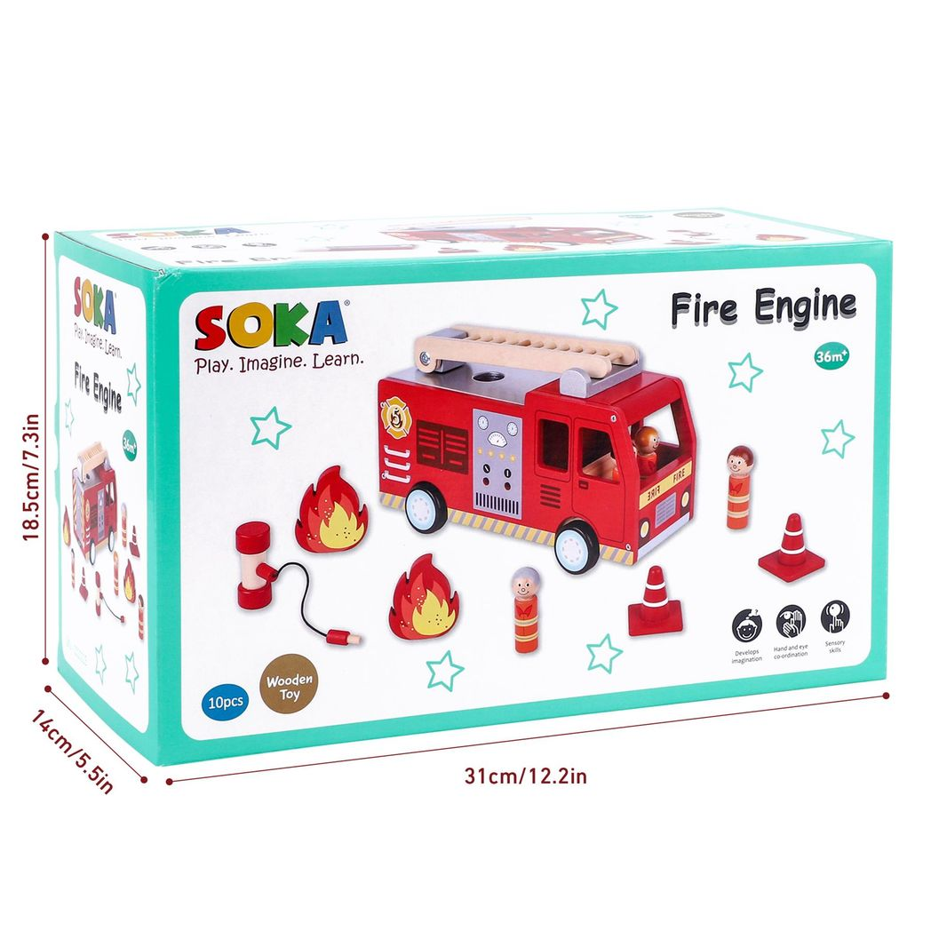 Wooden Fire Engine Playset – Save the Day!