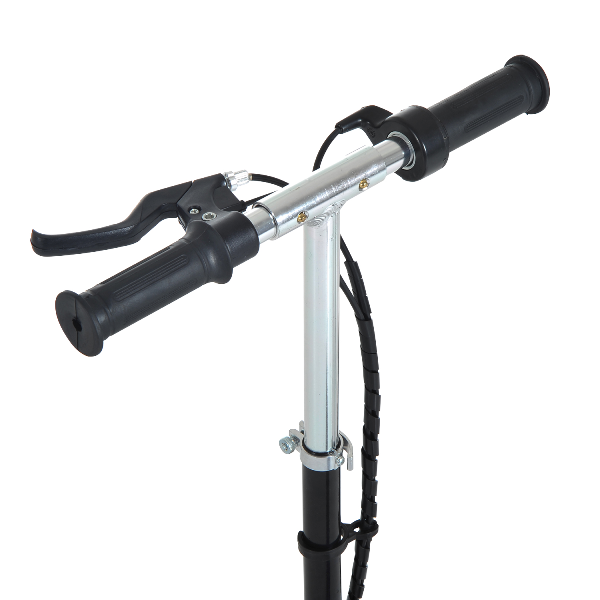 Kids Foldable Electric Powered Scooter 120W Toy Brake Kickstand Black