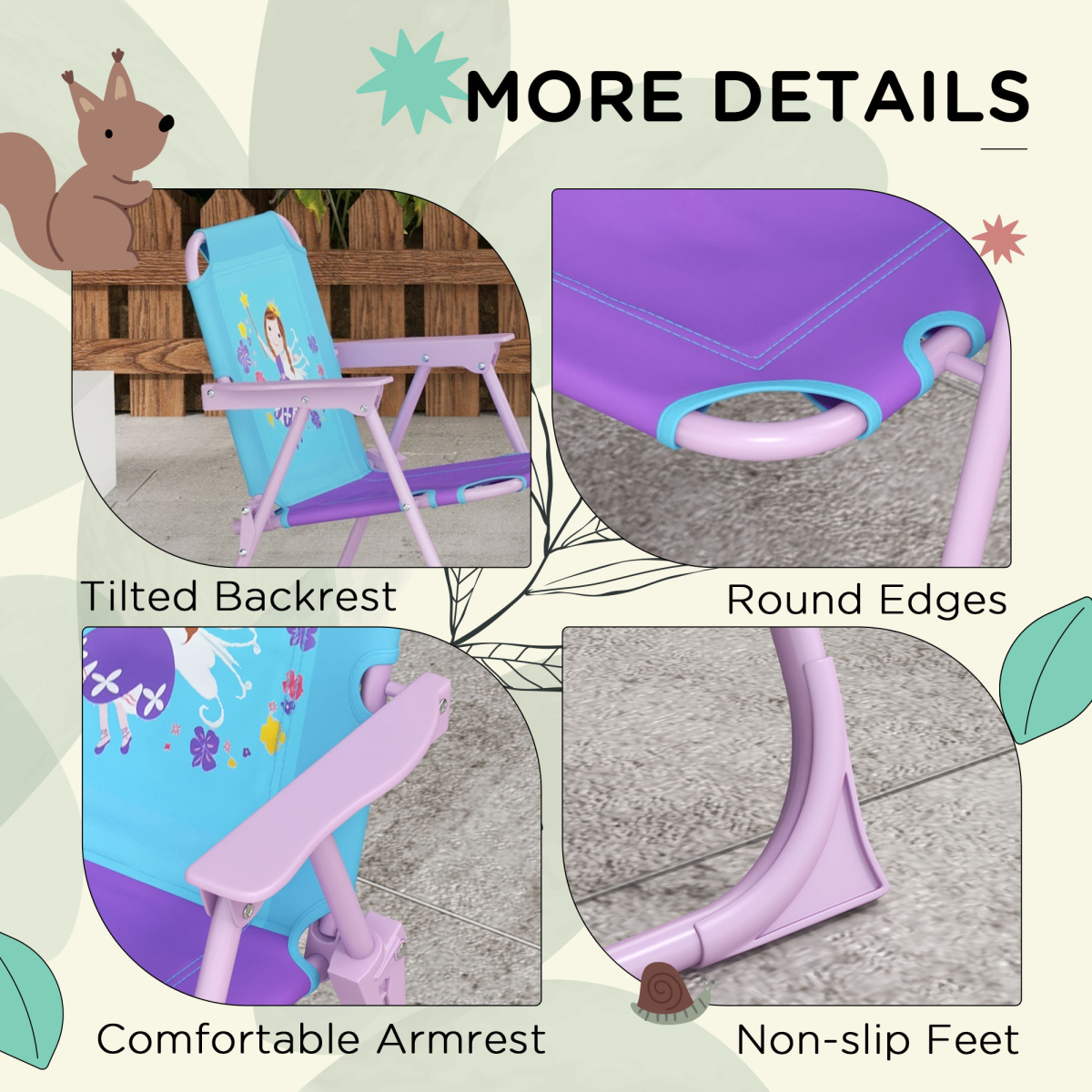 Kids Fairy-Themed Garden Set – 4-Piece Table, Chairs & Adjustable Parasol (Ages 3–6)