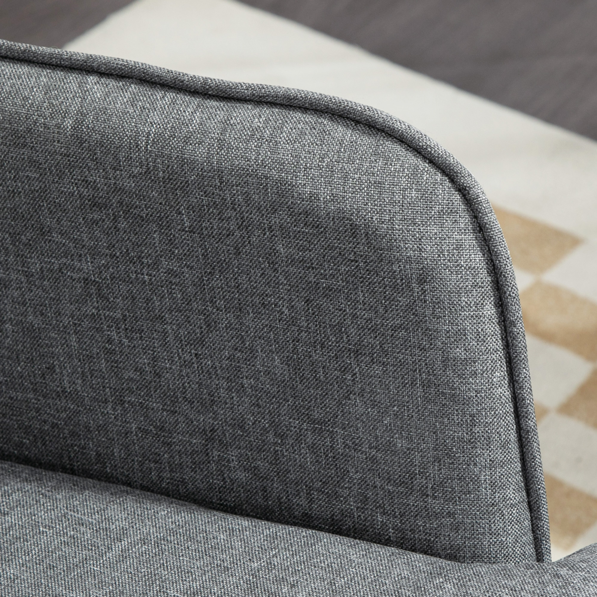 Rocking Chair with Footstool Fabric Wingback Chair