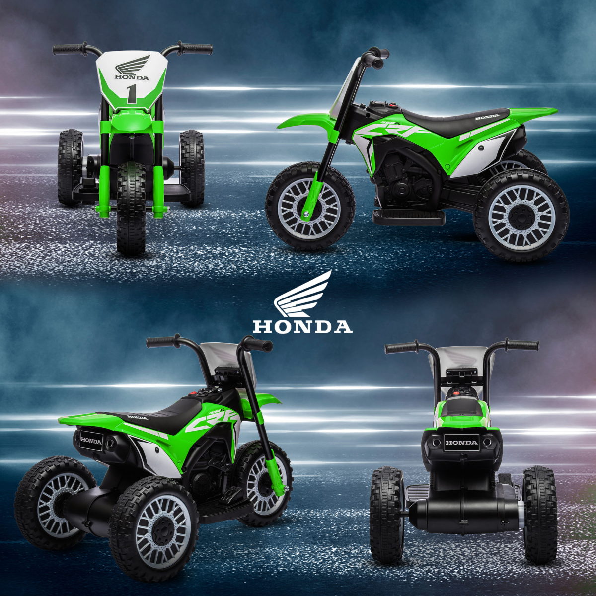 Honda CRF450RL Licensed Ride-On Motorcycle ā Green/White/Black