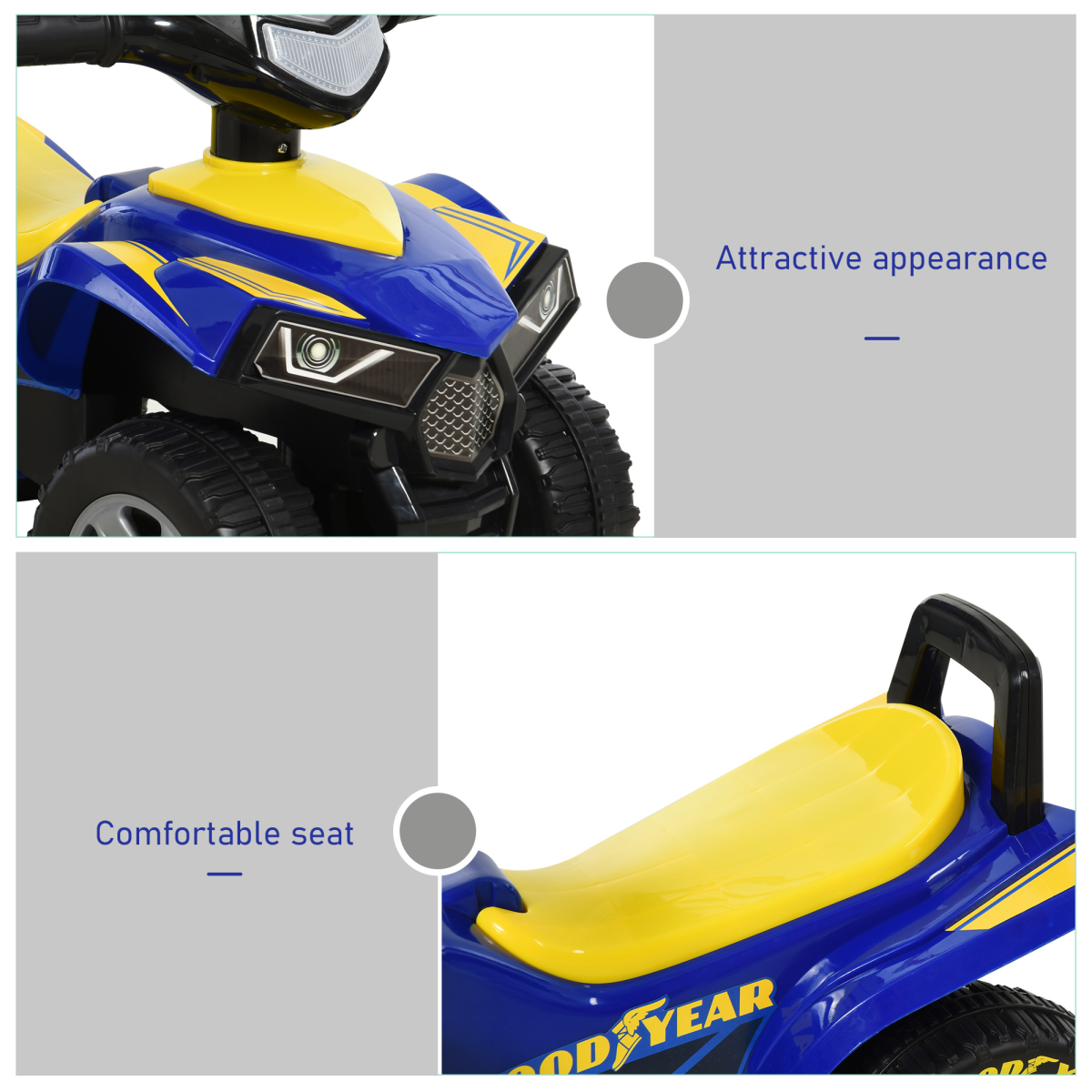 Goodyear Licensed Ride-On Walker for Toddlers (18–36 Months) HOMCOM