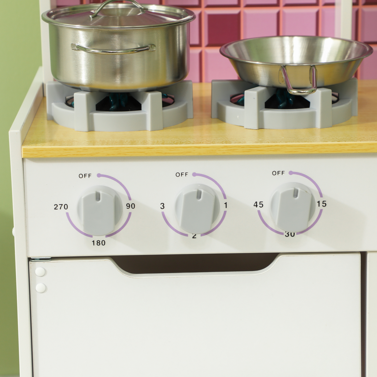 Kids Wooden Kitchen Playset with Lights, Sounds & Accessories ā White.