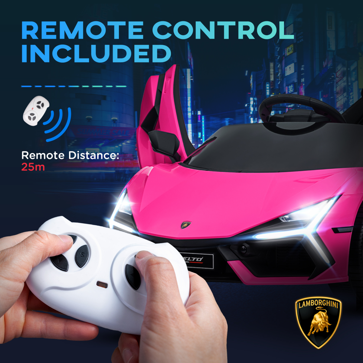 Licensed Lamborghini Revuelto Ride-On Car – Pink