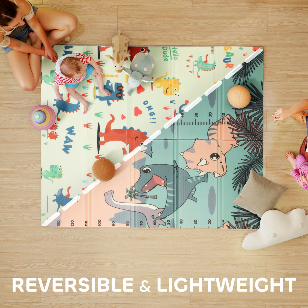 π¦ Reversible Dinosaur Baby Play Mat β Soft, Safe & Foldable