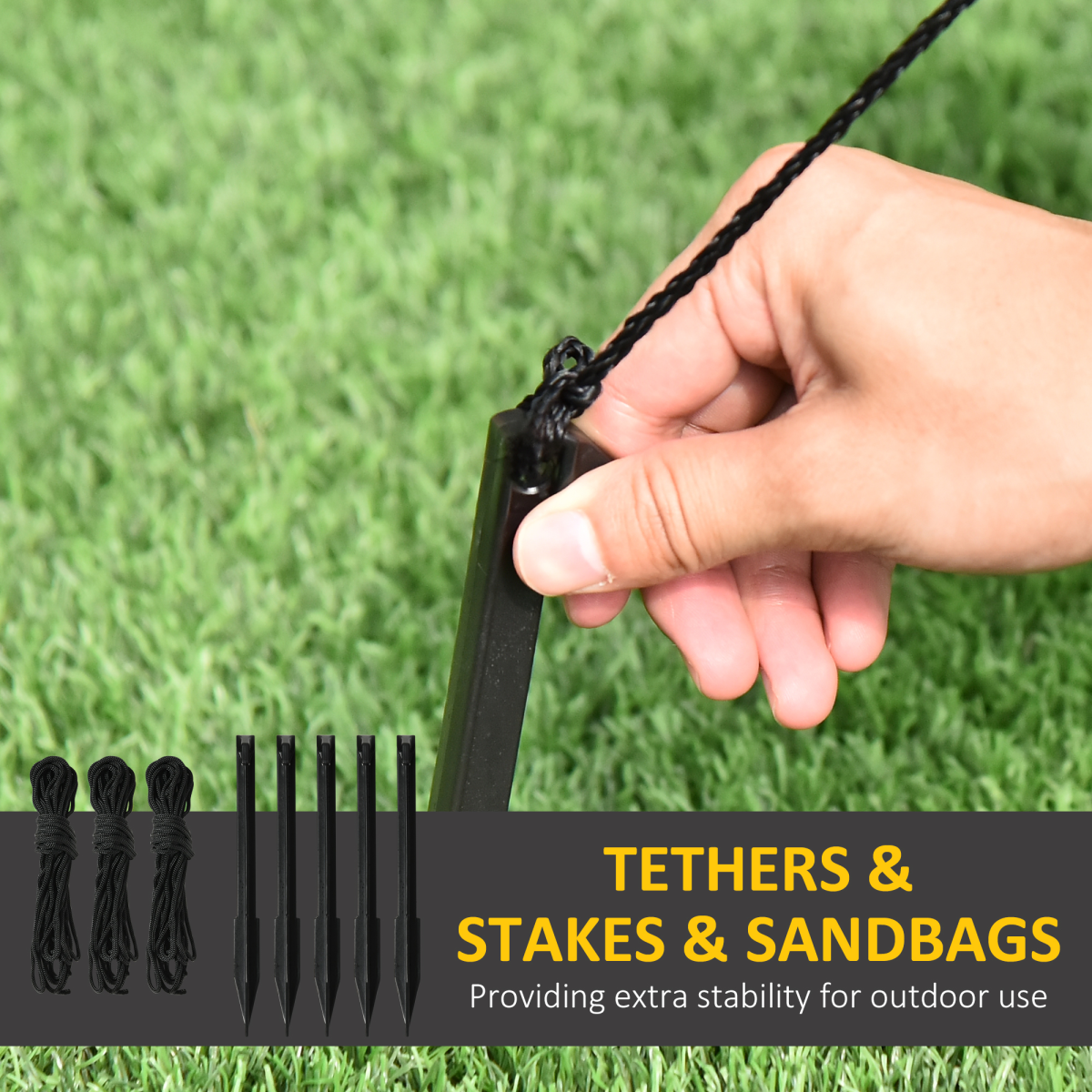 HOMCOM Inflatable 2.1m Pumpkin Man Halloween Yard Decoration with Lights