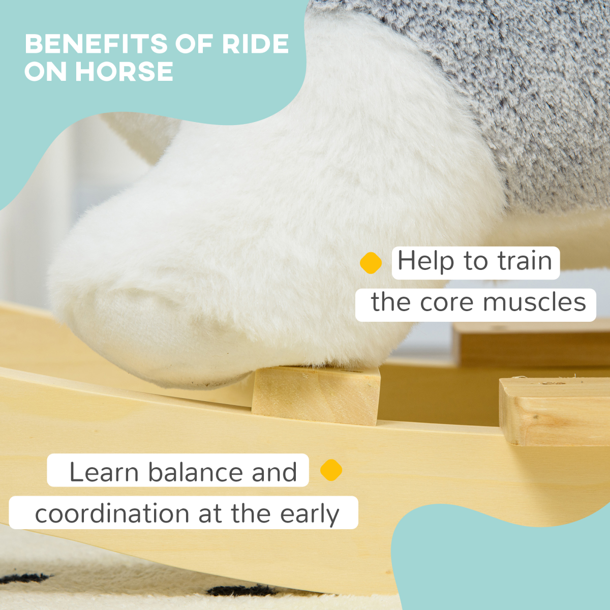 HOMCOM Husky-Shaped Baby Rocking Horse with Sound & Seatbelt – Ages 18–36 Months