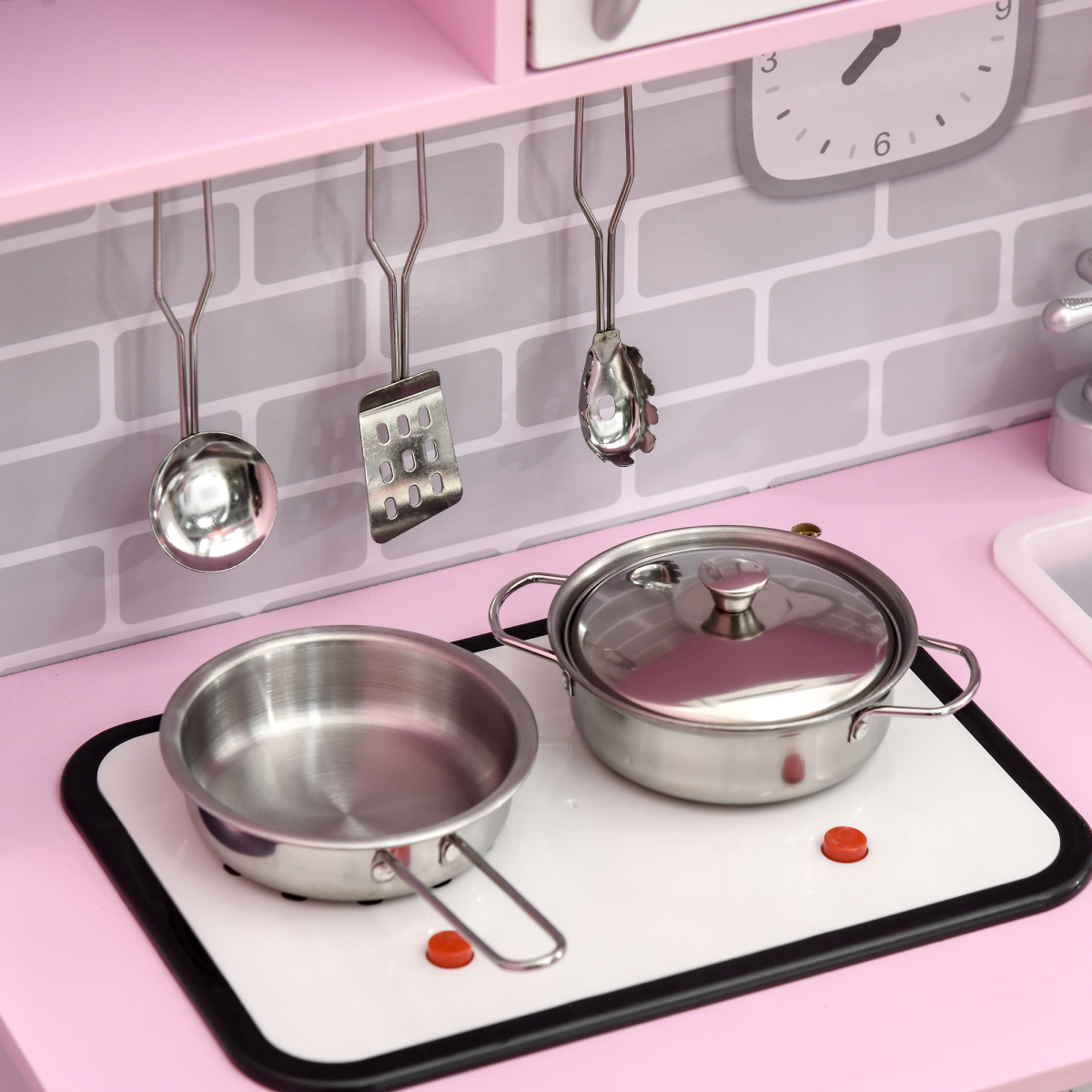 HOMCOM Kids Kitchen Set with Lights & Sounds (Ages 3–6)