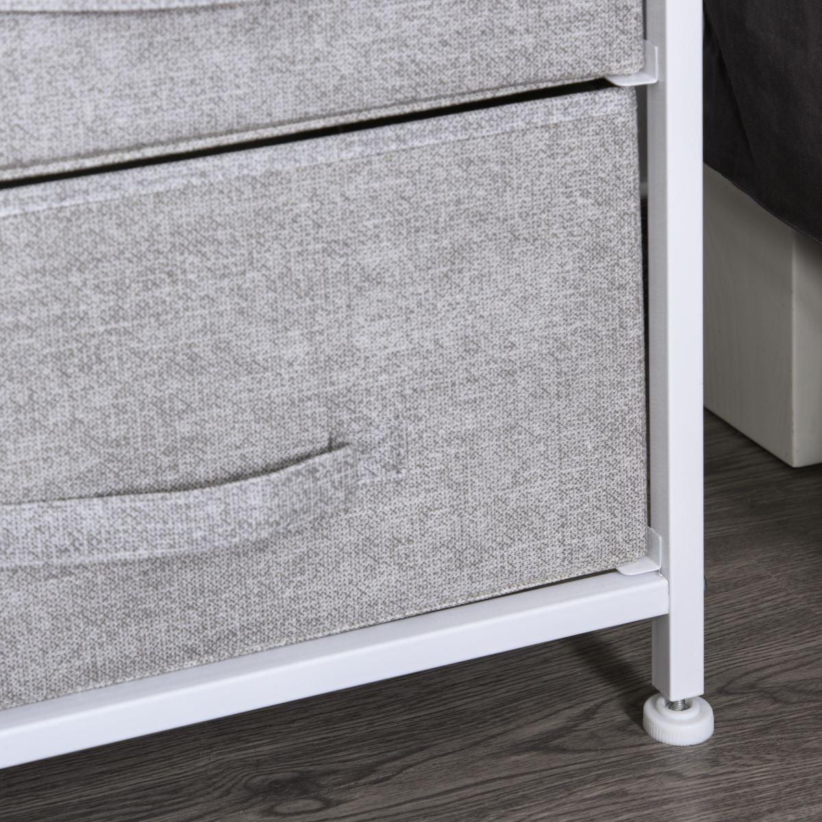 4-Drawer Fabric Storage Cabinet with Metal Frame – Grey