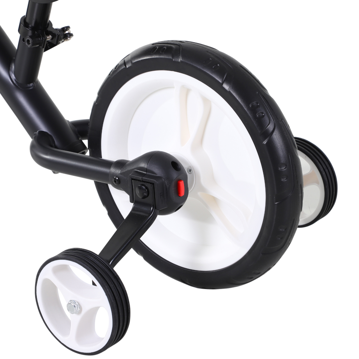 Kids 2-in-1 Balance Training Bike with Stabilizers & Pedals – Black (Ages 2–5)