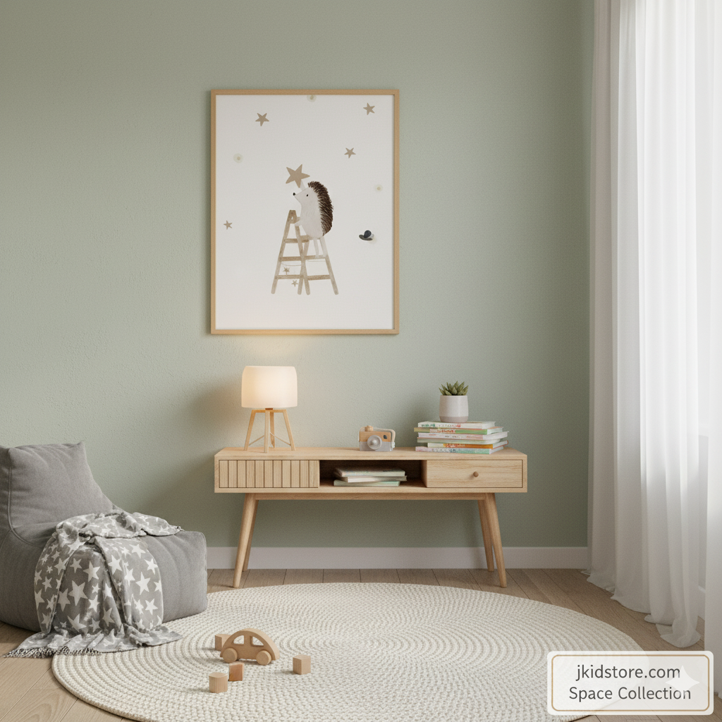 Hedgehog Star Catcher Kids Bedroom Wall Poster 40x50cm โ Waterproof Fade-Resistant Wall Art