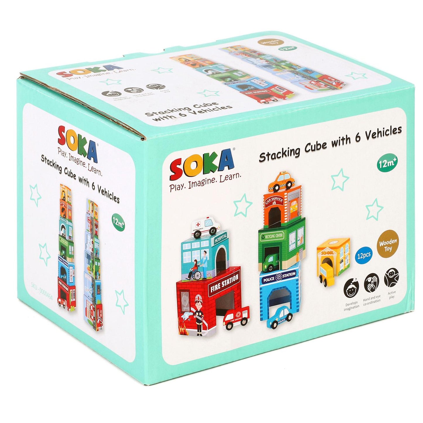 SOKA Stacking Cube with 6 Vehicles – Build, Stack & Rescue!