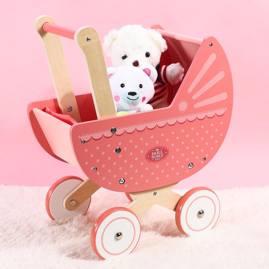 Pink Doll World Pram