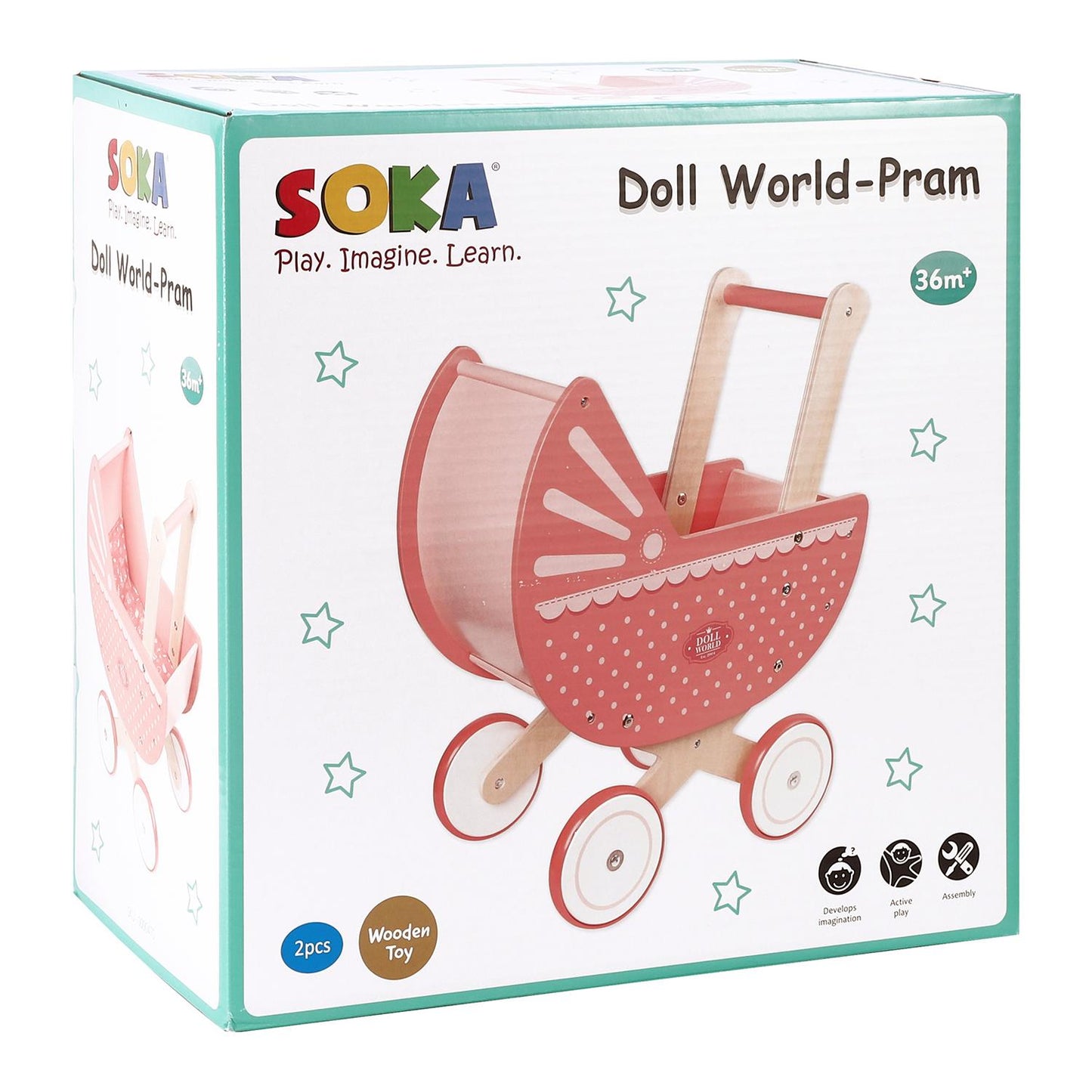 Pink Doll World Pram