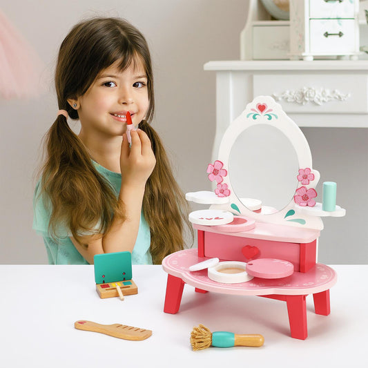 SOKA Wooden Vanity & Makeup Playset – Mess-Free Makeover Fun!