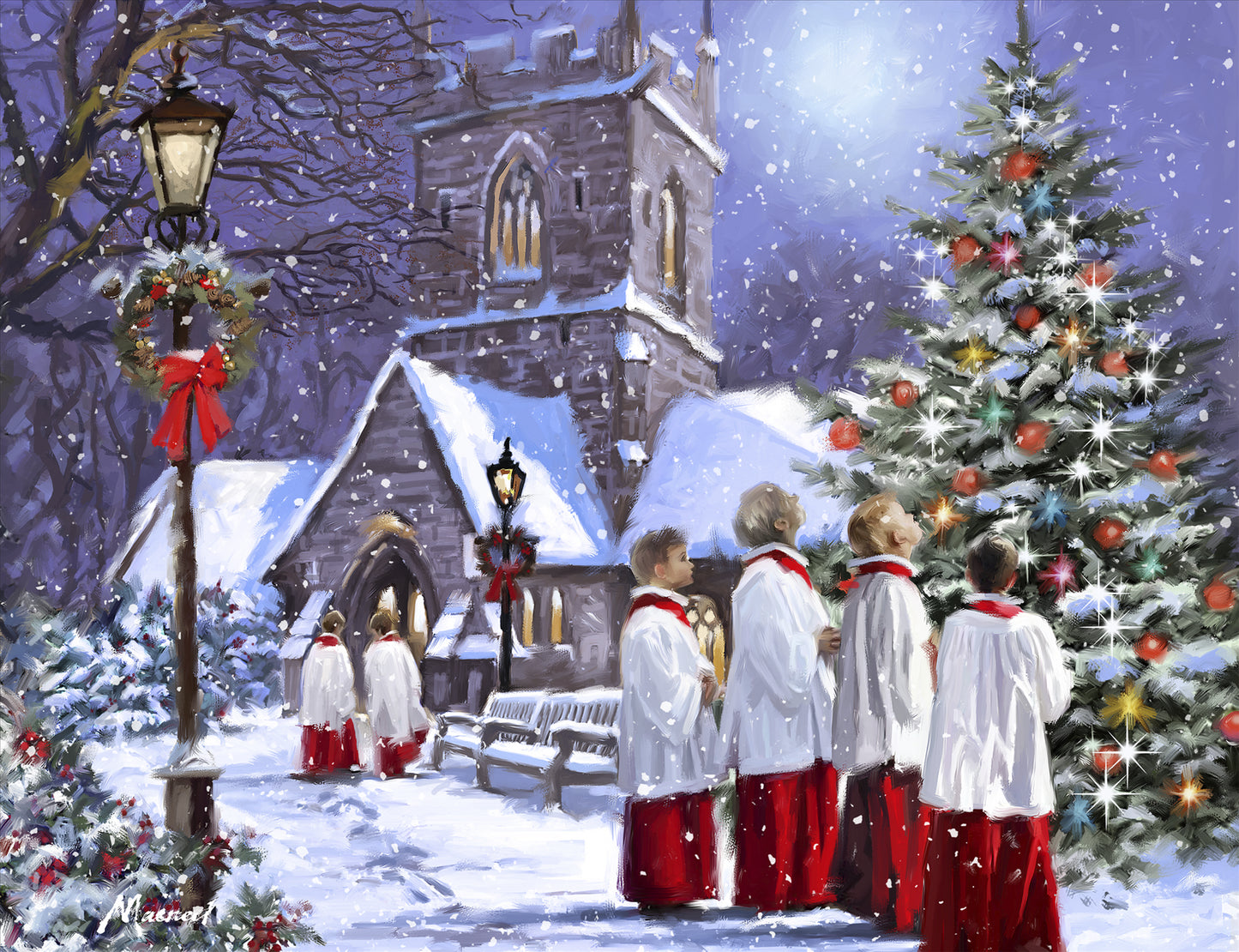The Christmas Choir 500 Piece Jigsaw Puzzle - Festive Carol Scene by All Jigsaw Puzzles